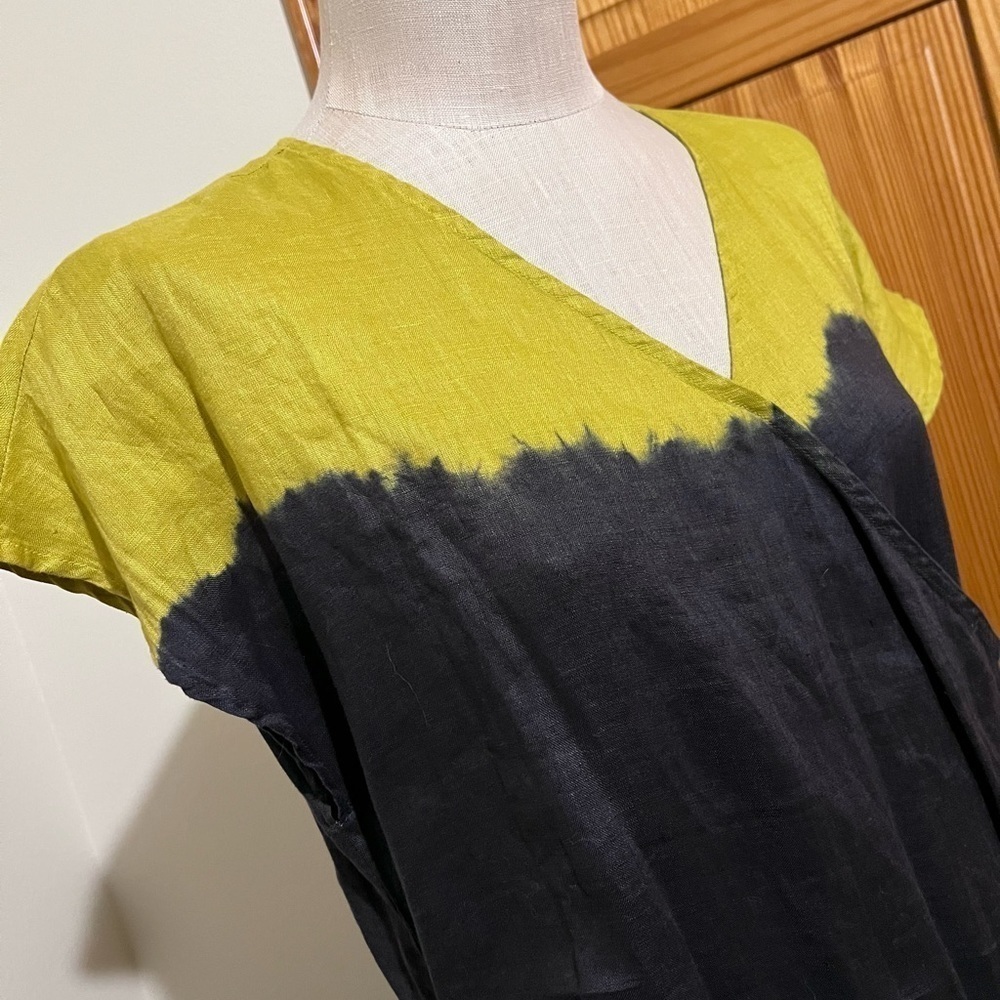 NWT Soft Surroundings Medium Linen Maxi Dress Dip Dyed - Picture 4 of 8